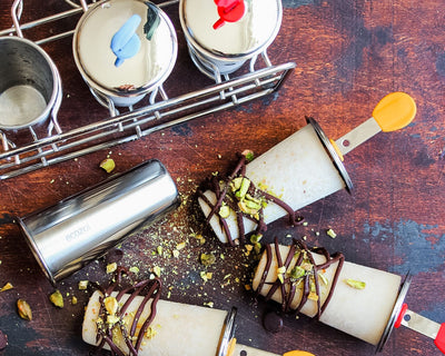 Peanut Butter Coconut Popsicles with Pistachio and Chocolate