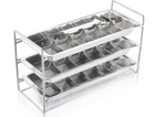 Ecozoi Old Fashioned Ice Cube Trays with Easy Release Handle, 3 Pack with Rack, Stainless Steel