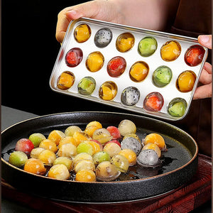 Ecozoi - Eco-friendly, Stainless Steel Ice Cube Trays 4-Pack for 72 small - round ice cubes, BPA-free