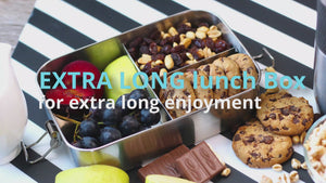 Ecozoi Stainless Steel Bento Lunch Box, 3 Compartment Tiffin Containers, Leakproof, 50 Oz