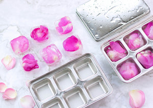 Ecozoi - Eco-friendly, 2 Stainless Steel Ice Cube Trays, 6 large cubes per tray, Dishwasher safe, Plastic-Free, BPA-free