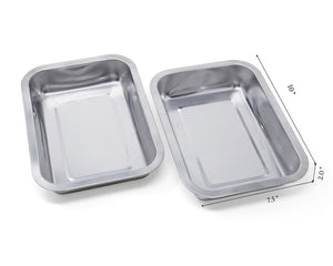 Ecozoi - Eco-friendly, Set of two Stainless Steel Trays for Bamboo Cutting Board, for kitchen and office