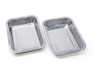 Ecozoi - Eco-friendly, Set of two Stainless Steel Trays for Bamboo Cutting Board, for kitchen and office
