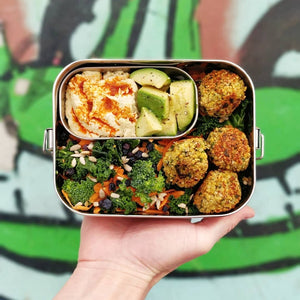 Ecozoi - Stainless steel 1-tier leak-proof bento lunch box, 24 oz, eco-friendly, reusable food container, silicone seal, stackable
