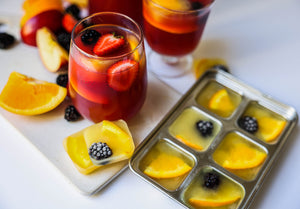 Ecozoi - Eco-friendly, 2 Stainless Steel Ice Cube Trays, 6 large cubes per tray, Dishwasher safe, Plastic-Free, BPA-free