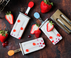 Ecozoi - Eco-friendly, Set of 6 Square Stainless Steel Popsicle Molds, 6 Reusable Stainless Steel sticks, 6 silicone lids