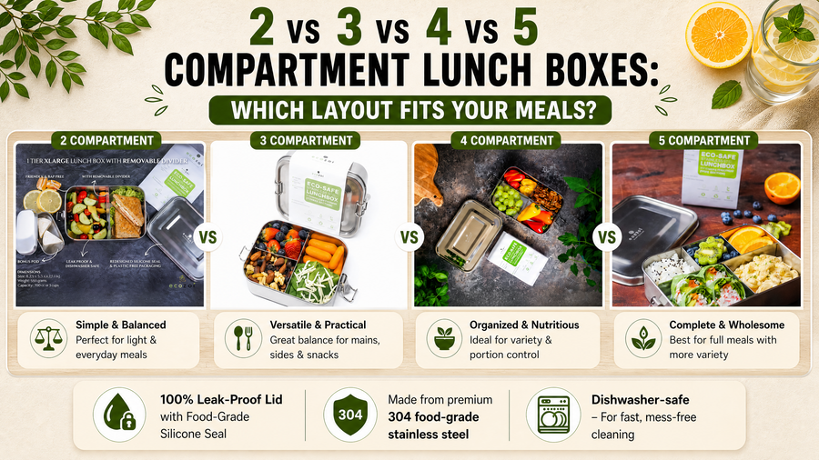 2 vs 3 vs 4 vs 5 Compartment Lunch Boxes: Which Layout Fits Your Meals?