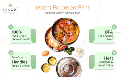 Instant Pot Insert Pans, 2 Tier for 6 Qt / 8 Qt Pressure Cookers with 5 Mini Cups for Baking