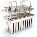 Ecozoi - Set of 20 square 304 stainless steel popsicle molds, including 50 reusable bamboo sticks for eco-friendly ice pops
