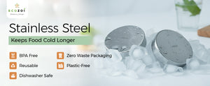 Stainless Steel Ice Packs For Lunch Bags and Coolers, 2 Pack Round Shape