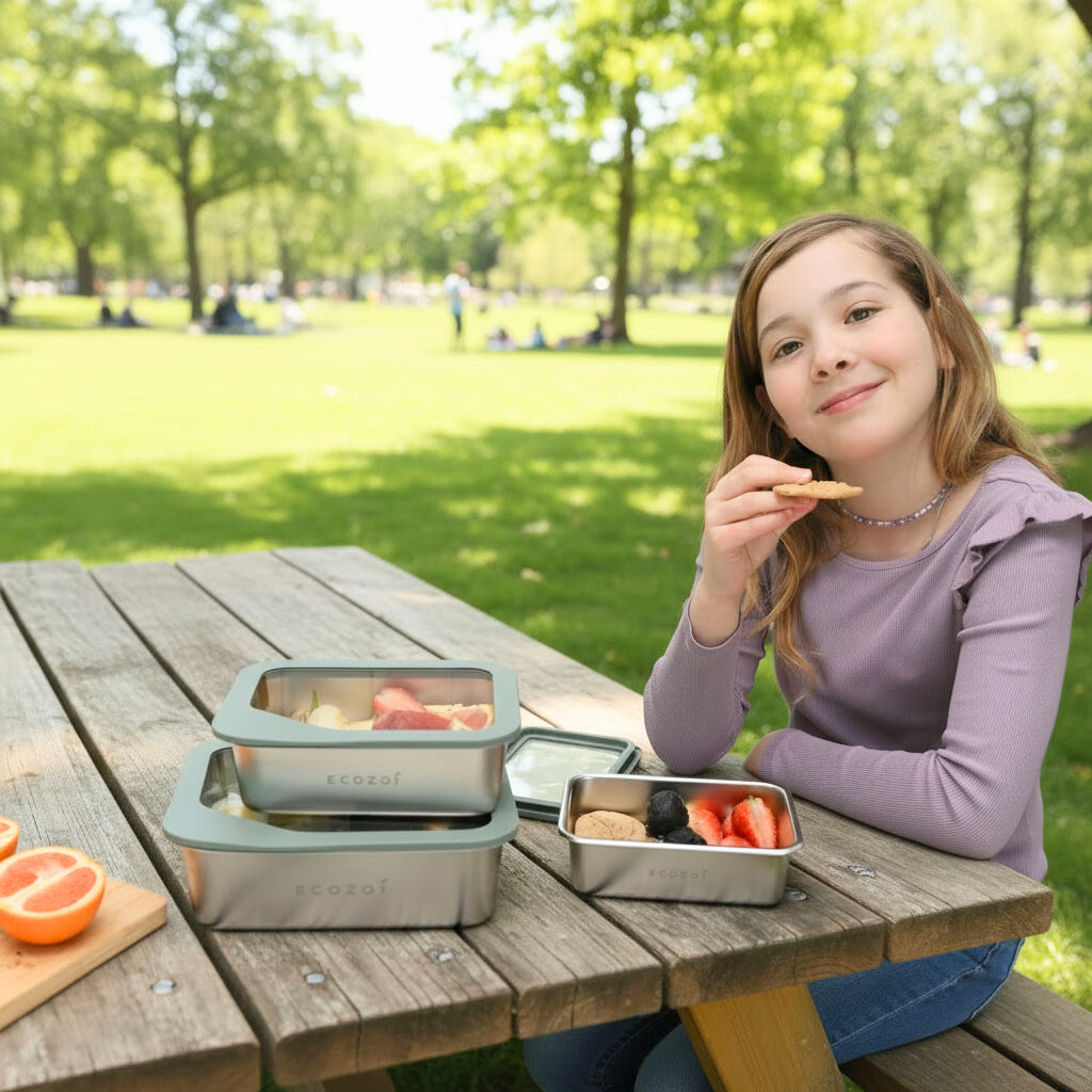 Buy Leak-Proof 3 Piece Bento Box Lunch Box | Limited Stock – Ecozoi
