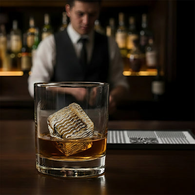 Stainless Steel Ice Cube Design Stamp Tray, with 8 Silicone Ice Cube Tray and Tongs