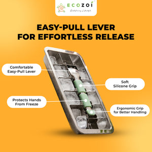 Ecozoi Ice Maker Tray for Freezer, Stainless Steel Ice Cubes Trays with Easy Release Handle, 1 Pack