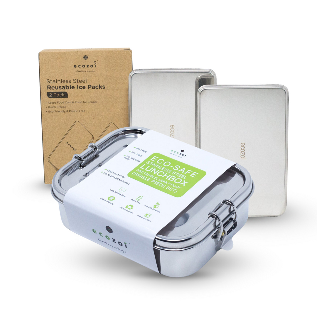 Buy Sustainable Stainless Steel Lunch Box & Ice Pack Bundle – ecozoi