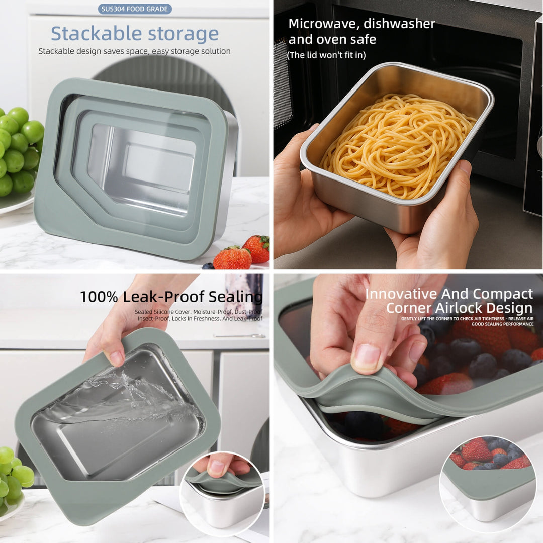 Buy Leak-Proof 3 Piece Bento Box Lunch Box | Limited Stock – Ecozoi