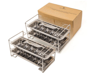 Stainless Steel Ice Cube Trays, Standard Size Cubes with Easy Release Handle, 4 Pack, 72 Ice Cubes - UPC 860013630522