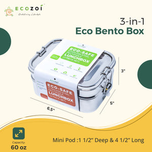 Stainless Steel Bento Lunch Box, 2-Tier Leak-Proof, 60 oz