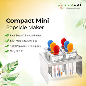 Stainless Steel Popsicle Molds, Mini Square with Stainless Steel Sticks
