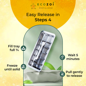 Ecozoi Ice Maker Tray for Freezer, Stainless Steel Ice Cubes Trays with Easy Release Handle, 1 Pack