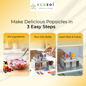 Stainless Steel Popsicle Molds, Mini Square with Stainless Steel Sticks
