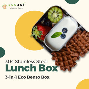 Stainless Steel Bento Lunch Box, 2-Tier Leak-Proof, 60 oz