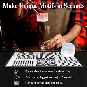 Ecozoi - Eco-friendly, Stainless Steel Ice Cube Stamp Tray, Silicone Ice Cube Tray, Stainless Steel Ice Tongs, BPA-free