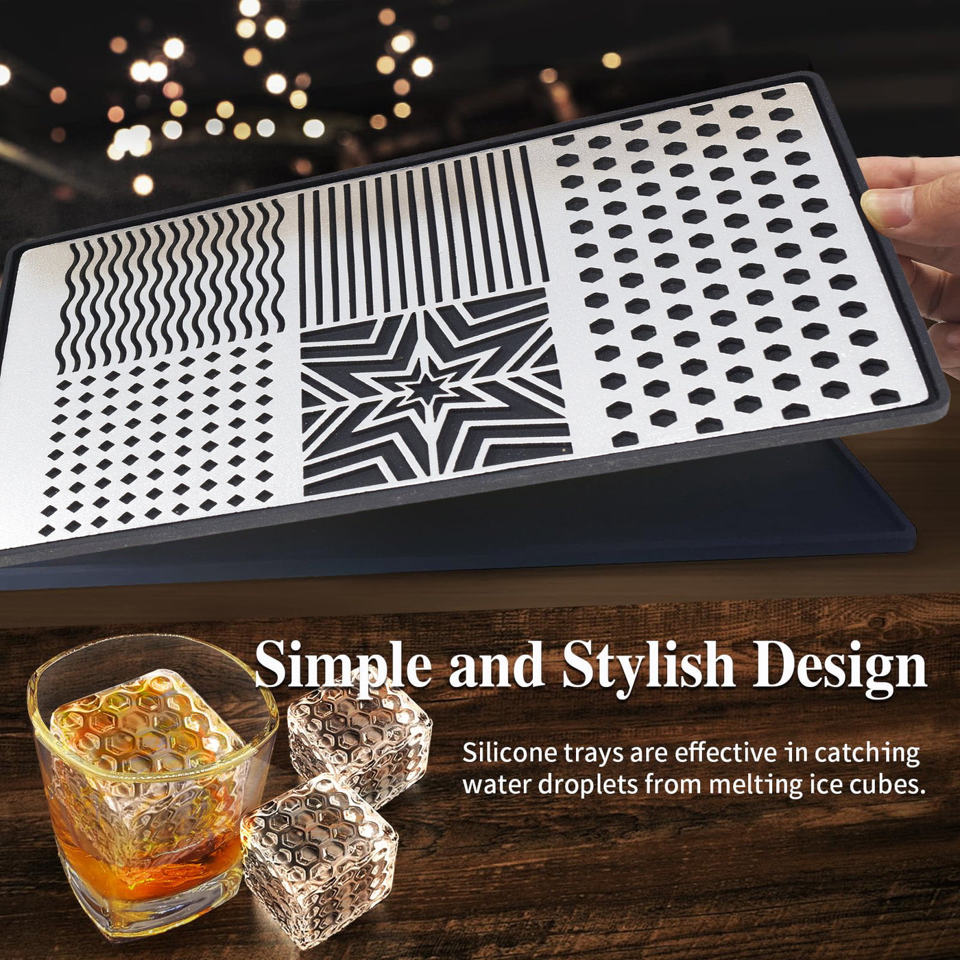 Stainless Steel Ice Cube Stamp Tray, with Silicone Ice Cube Tray and Tongs