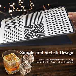 Ecozoi - Eco-friendly, Stainless Steel Ice Cube Stamp Tray, Silicone Ice Cube Tray, Stainless Steel Ice Tongs, BPA-free