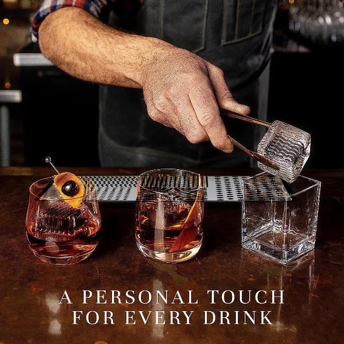 Stainless Steel Ice Cube Stamp Tray, with Silicone Ice Cube Tray and Tongs