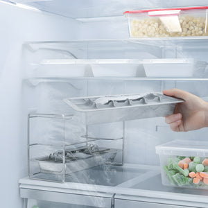 Ecozoi - Eco-friendly, Stainless Steel Ice Cube Trays, 2-pack with rack, 36 cubes, Dishwasher Safe, Plastic-Free & BPA-Free