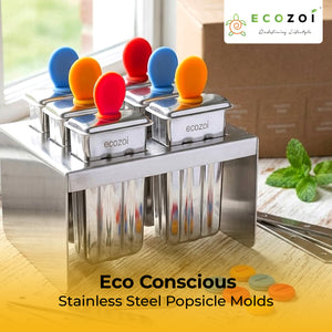 Stainless Steel Popsicle Molds, Mini Square with Stainless Steel Sticks