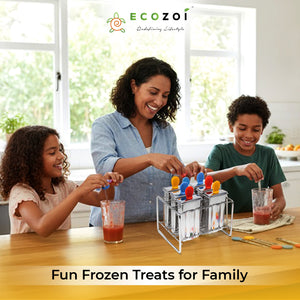 Ecozoi Stainless Steel Ice Pop Molds and Rack, Ice Cream Molds with Reusable Stainless Steel Sticks