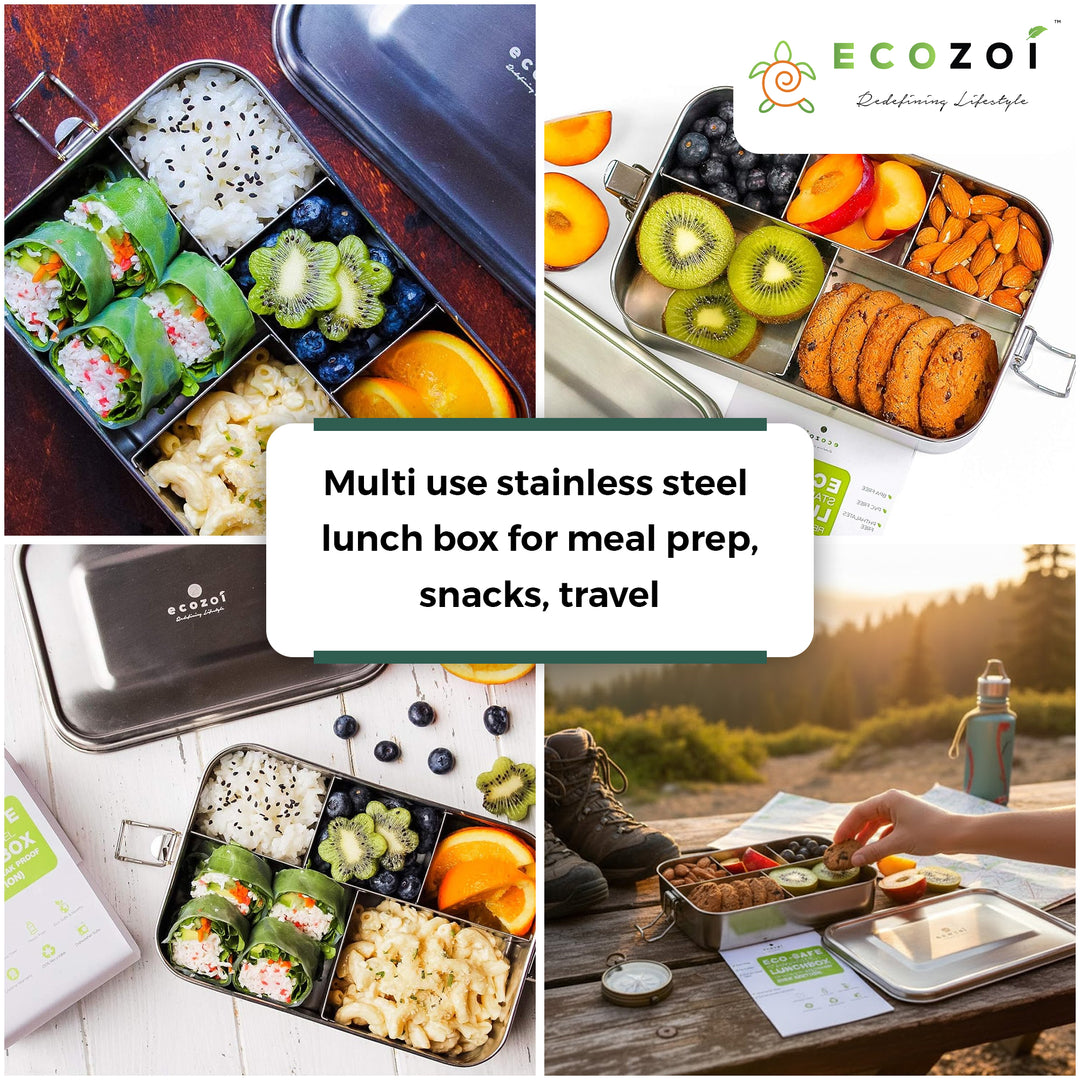 Buy 50 Oz Leak-Proof Stainless Steel 5-Compartment Bento Box