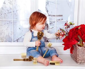 Ecozoi - Eco-friendly, Six-piece 100% plant-based kitchen & vegetable cleaning brush set with bamboo handles, Reusable & Compostable