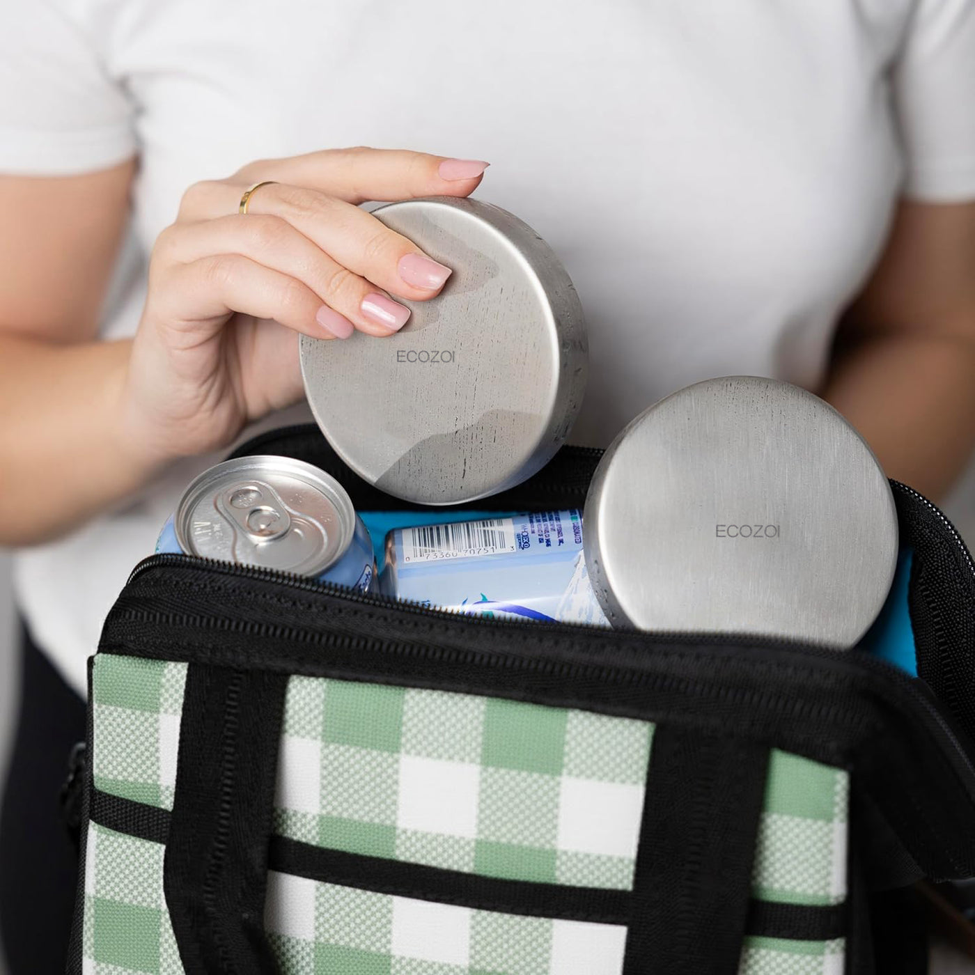 Stainless Steel Ice Packs For Lunch Bags and Coolers, 4 Pack Round Shape