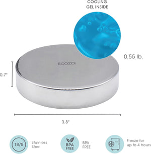 Stainless Steel Ice Packs For Lunch Bags and Coolers, 2 Pack Round Shape