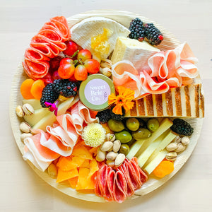 Ecozoi - Eco-friendly, 12-inch round disposable 100% natural palm leaf dinner plates, 25 Pack, leak-proof & compostable