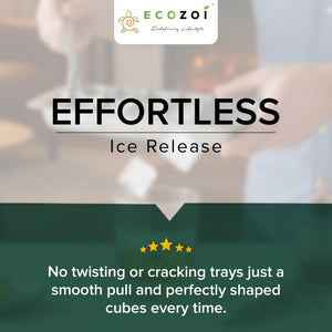 Ecozoi Ice Maker Tray for Freezer, Stainless Steel Ice Cubes Trays with Easy Release Handle, 1 Pack