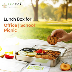 Stainless Steel Leak-Proof Bento Lunch Box, 5 Compartment, 50 oz