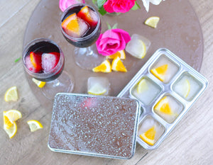 Ecozoi - Eco-friendly, 2 Stainless Steel Ice Cube Trays, 6 large cubes per tray, Dishwasher safe, Plastic-Free, BPA-free