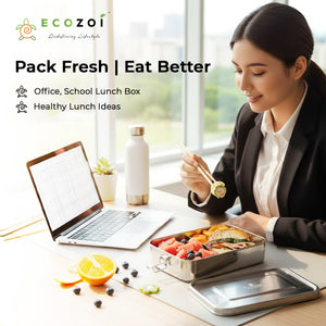 Stainless Steel Leak-Proof Lunch Box, 2 Compartment, 50 oz