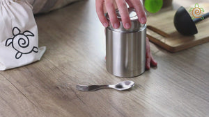 Ecozoi Stainless Steel Thermos Food Jar, Insulated Container with Spork and Lunch Bag, 17 oz