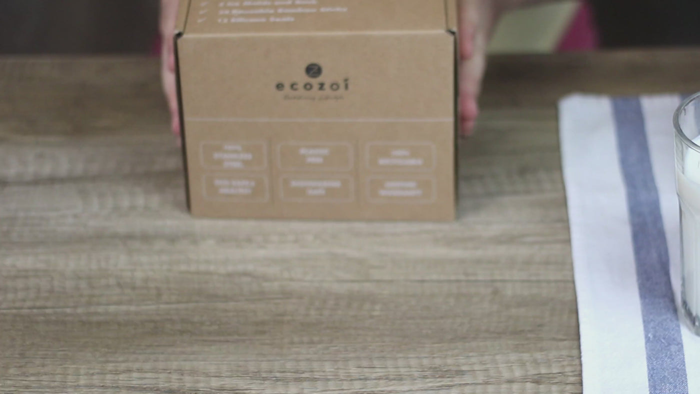 Ecozoi Stainless Steel Ice Pop Molds, Square Shape with Reusable Bamboo Sticks