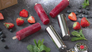Ecozoi Stainless Steel Popsicle Molds with Sticks, Round & Reusable, Bamboo, Ice Cream Bars