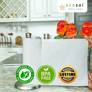 Ecozoi Bamboo Kitchen Paper, Reusable Paper Towels & Rolls, Tree-Free, 4-Pack