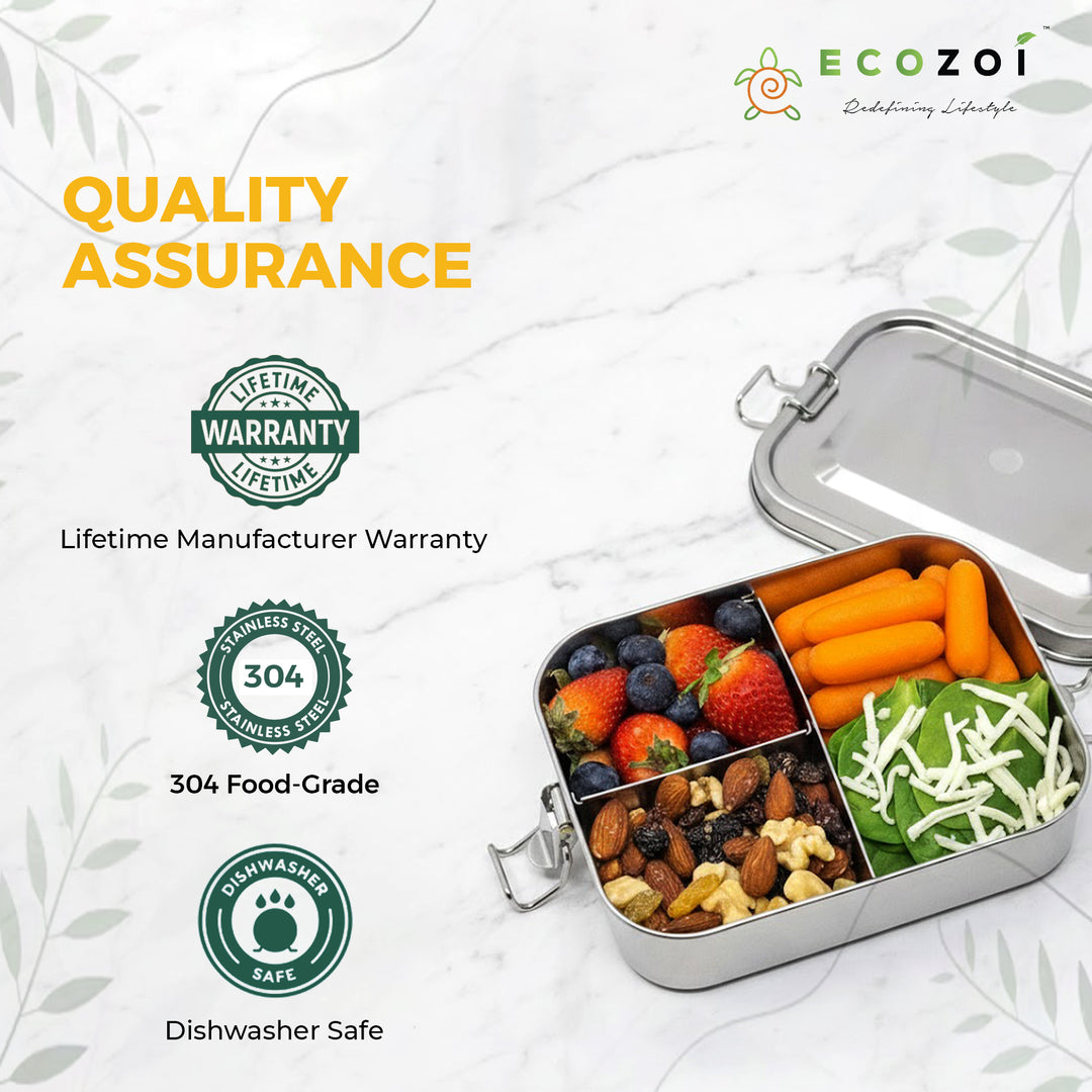 Buy Stainless Steel Lunch Box | 3 Compartment Bento Box 24-oz!