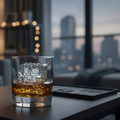 Stainless Steel Ice Cube Design Stamp Tray, with 8 Silicone Ice Cube Tray and Tongs