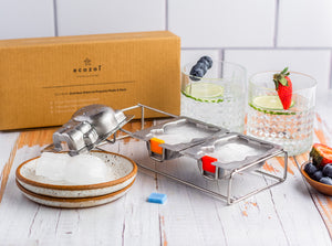 Ecozoi - Eco-friendly, 3 Cat-shaped Stainless Steel Popsicle Molds, 6 Reusable Stainless Steel Sticks, 6 Silicone Rings