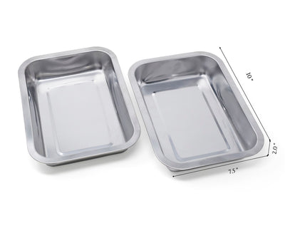 Stainless Steel Trays, Set of 2 for Bamboo Cutting Board