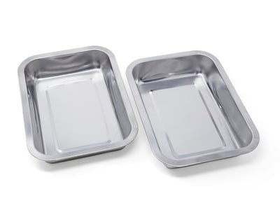 Stainless Steel Trays, Set of 2 for Bamboo Cutting Board